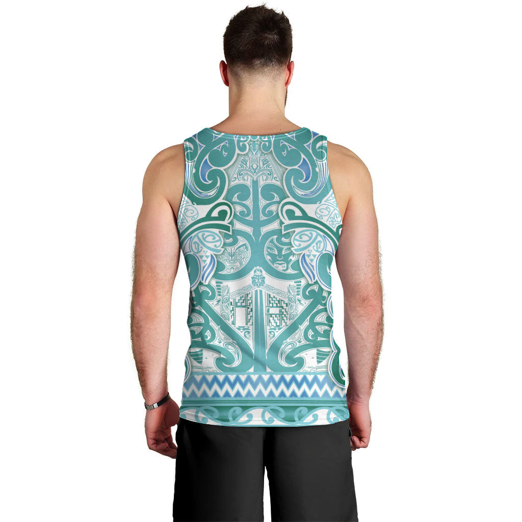 Aotearoa Iwi Ngati Paoa Men Tank Top Maori Wharenui House Tribal Pattern