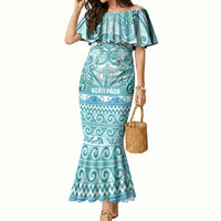Aotearoa Iwi Ngati Paoa Mermaid Dress Maori Wharenui House Tribal Pattern