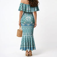 Aotearoa Iwi Ngati Paoa Mermaid Dress Maori Wharenui House Tribal Pattern