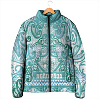 Aotearoa Iwi Ngati Paoa Padded Jacket Maori Wharenui House Tribal Pattern