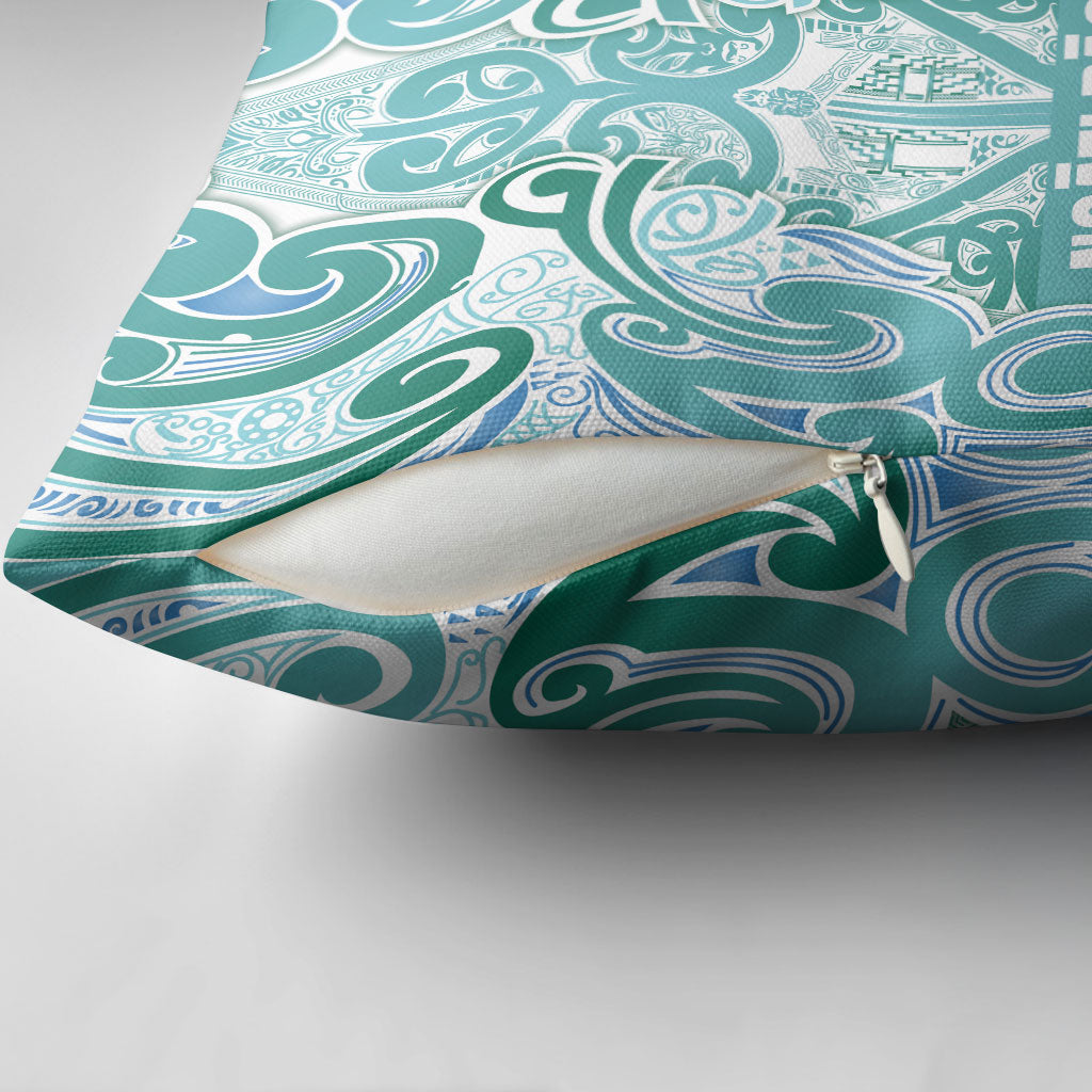 Aotearoa Iwi Ngati Paoa Pillow Cover Maori Wharenui House Tribal Pattern