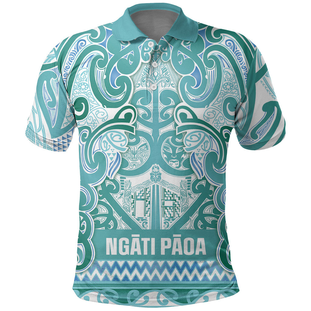 Aotearoa Iwi Ngati Paoa Polo Shirt Maori Wharenui House Tribal Pattern