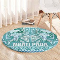 Aotearoa Iwi Ngati Paoa Round Carpet Maori Wharenui House Tribal Pattern