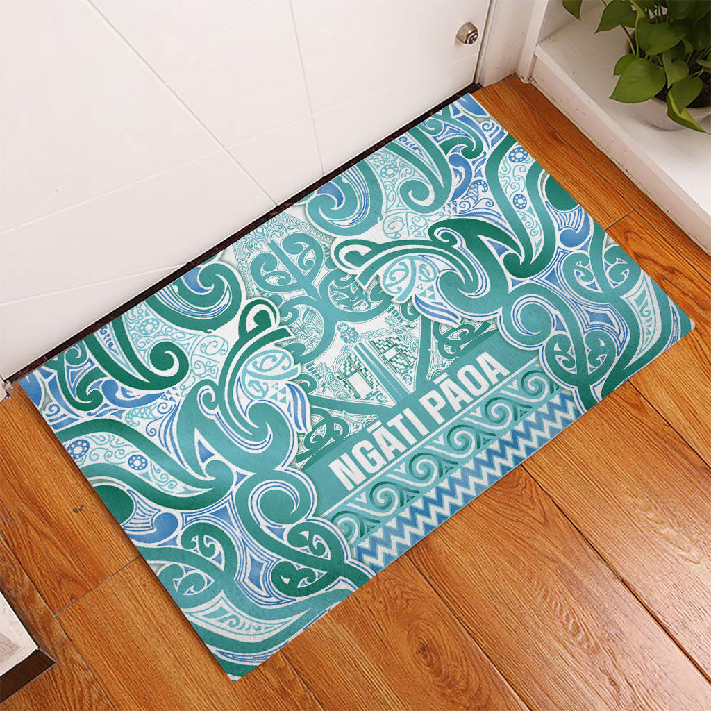 Aotearoa Iwi Ngati Paoa Rubber Doormat Maori Wharenui House Tribal Pattern
