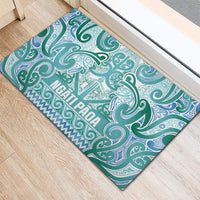 Aotearoa Iwi Ngati Paoa Rubber Doormat Maori Wharenui House Tribal Pattern