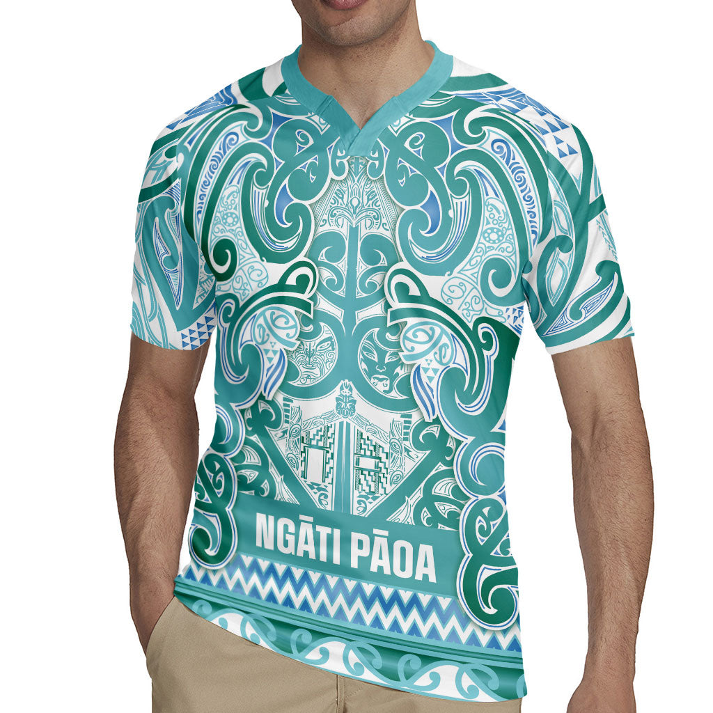 Aotearoa Iwi Ngati Paoa Rugby Jersey Maori Wharenui House Tribal Pattern