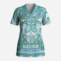 Aotearoa Iwi Ngati Paoa Scrub Top Maori Wharenui House Tribal Pattern