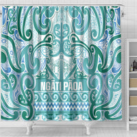 Aotearoa Iwi Ngati Paoa Shower Curtain Maori Wharenui House Tribal Pattern