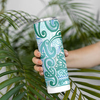 Aotearoa Iwi Ngati Paoa Skinny Tumbler Maori Wharenui House Tribal Pattern