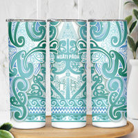 Aotearoa Iwi Ngati Paoa Skinny Tumbler Maori Wharenui House Tribal Pattern