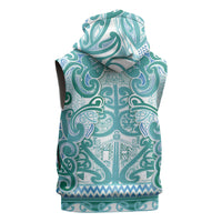 Aotearoa Iwi Ngati Paoa Sleeveless Hoodie Maori Wharenui House Tribal Pattern
