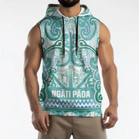 Aotearoa Iwi Ngati Paoa Sleeveless Hoodie Maori Wharenui House Tribal Pattern