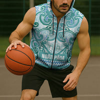 Aotearoa Iwi Ngati Paoa Sleeveless Zip Hoodie Maori Wharenui House Tribal Pattern