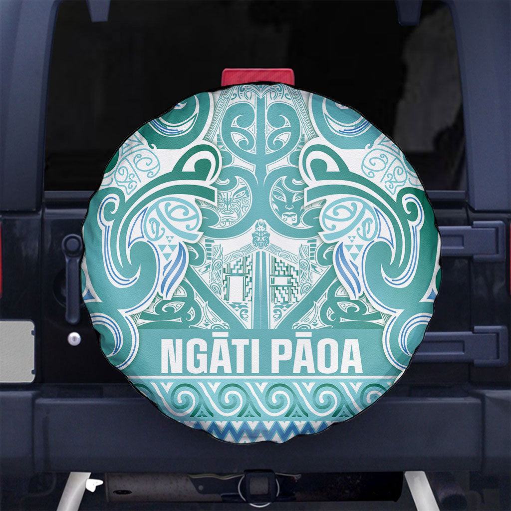 Aotearoa Iwi Ngati Paoa Spare Tire Cover Maori Wharenui House Tribal Pattern