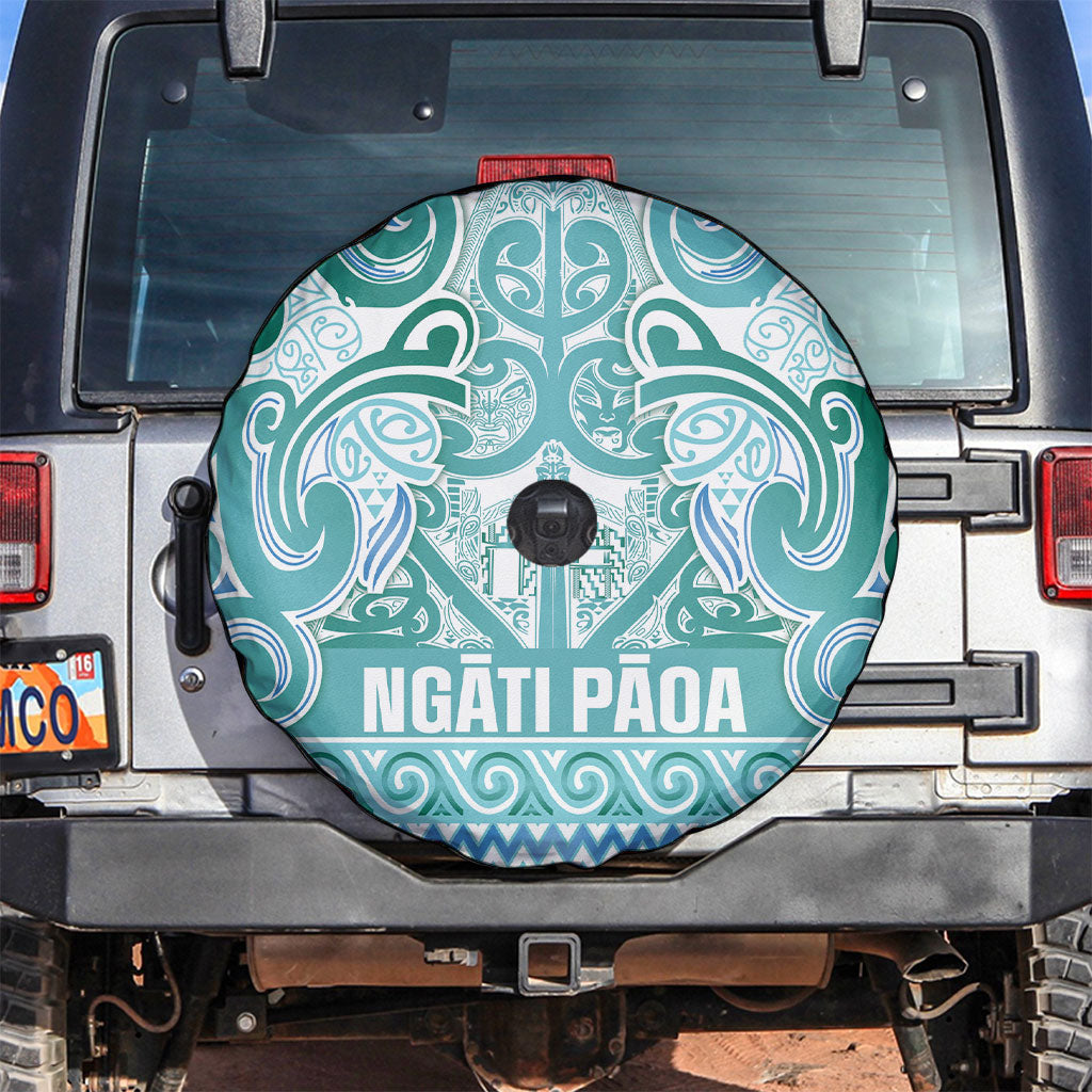 Aotearoa Iwi Ngati Paoa Spare Tire Cover Maori Wharenui House Tribal Pattern
