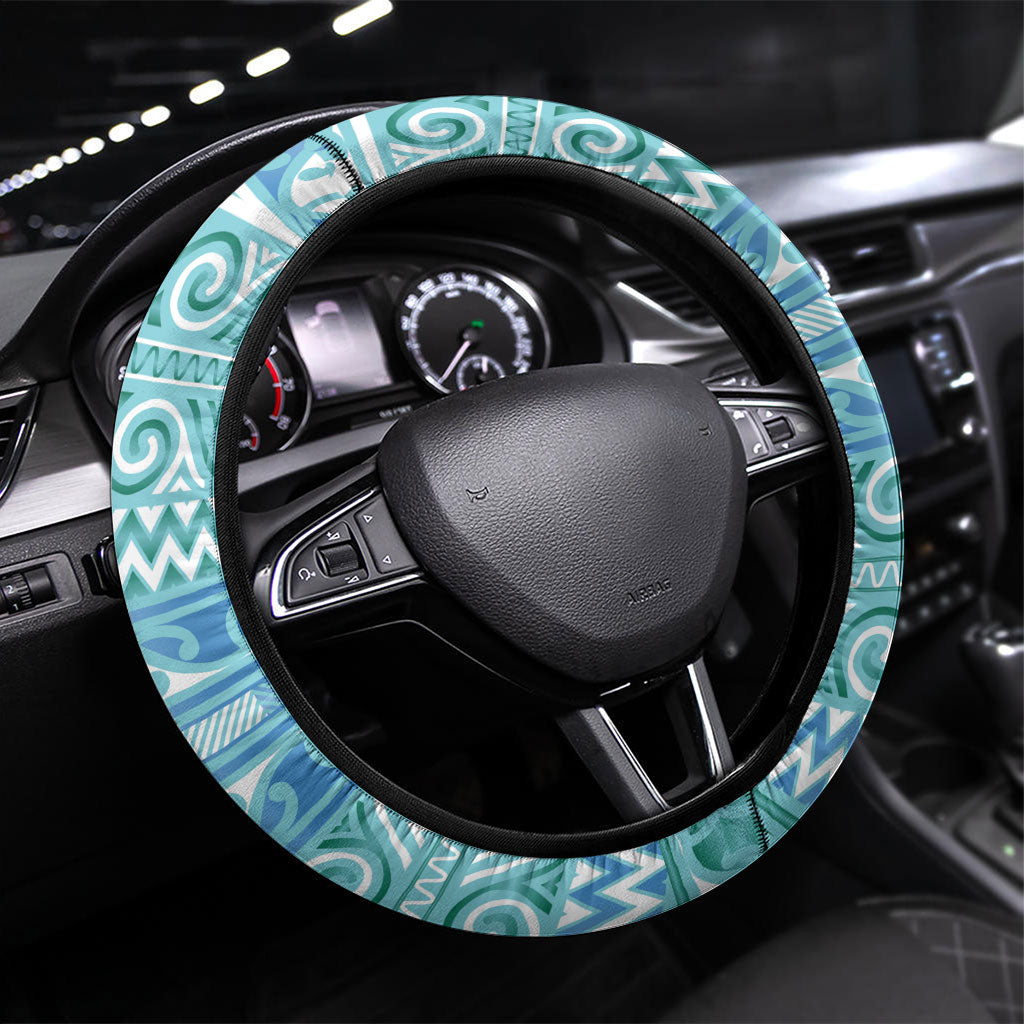 Aotearoa Iwi Ngati Paoa Steering Wheel Cover Maori Wharenui House Tribal Pattern