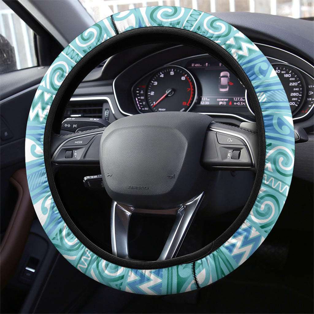 Aotearoa Iwi Ngati Paoa Steering Wheel Cover Maori Wharenui House Tribal Pattern