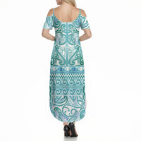 Aotearoa Iwi Ngati Paoa Summer Maxi Dress Maori Wharenui House Tribal Pattern