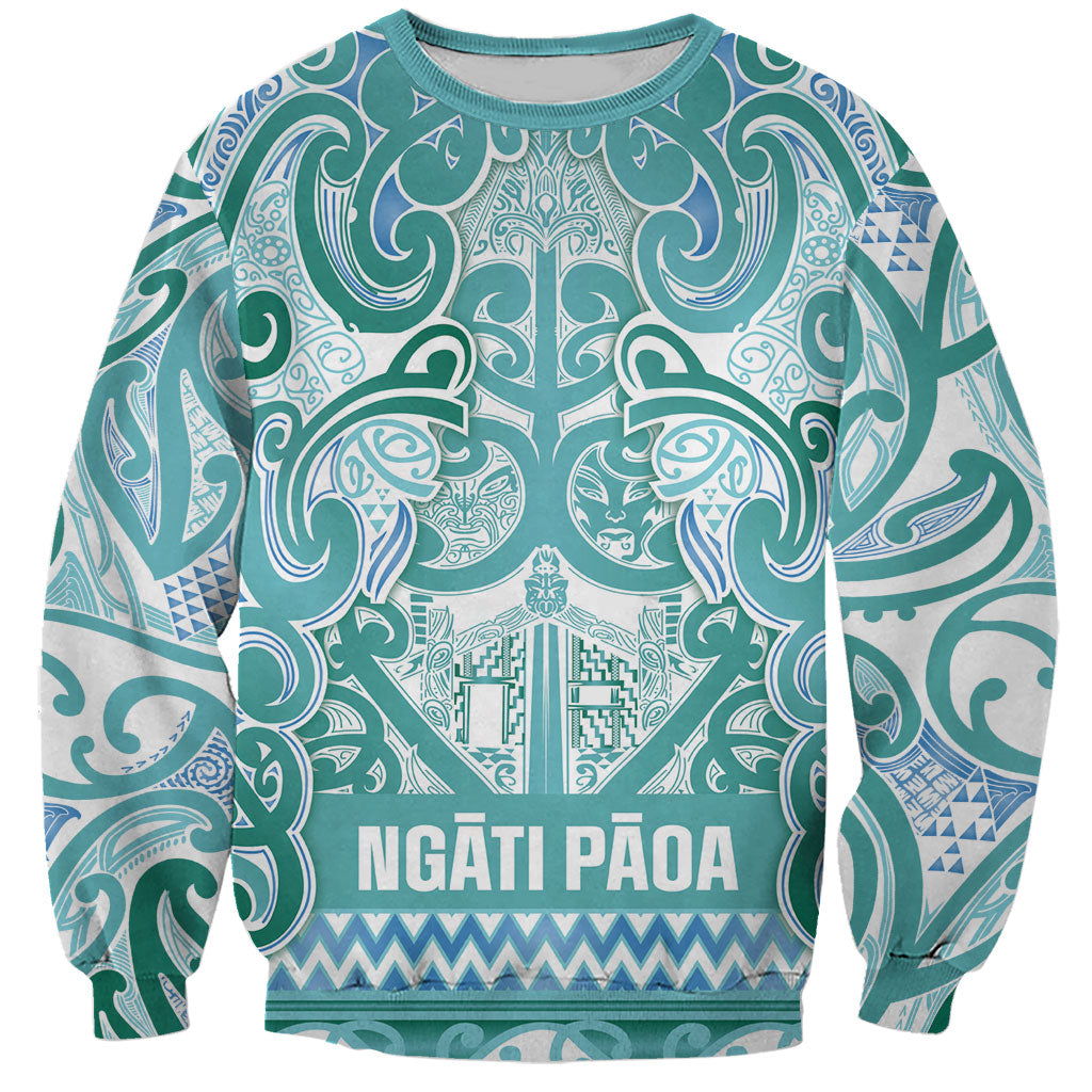 Aotearoa Iwi Ngati Paoa Sweatshirt Maori Wharenui House Tribal Pattern
