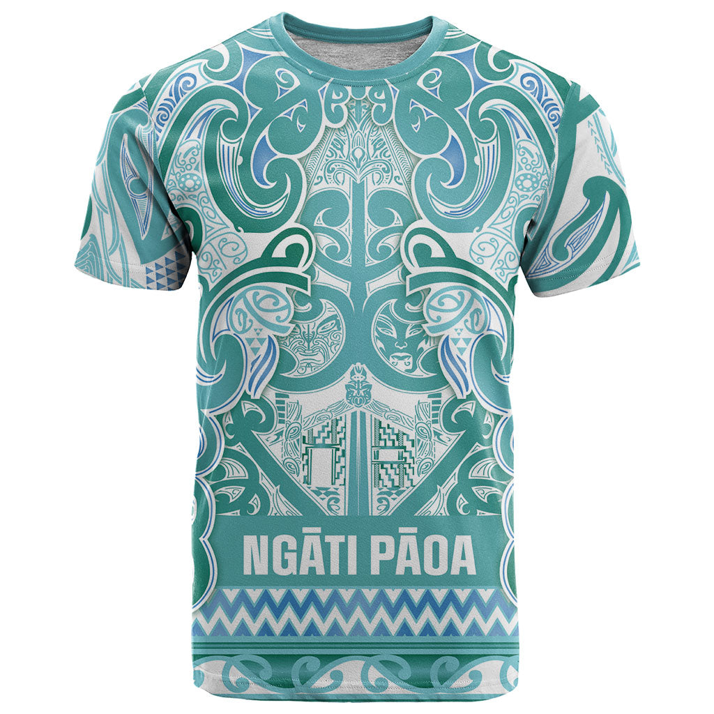 Aotearoa Iwi Ngati Paoa T Shirt Maori Wharenui House Tribal Pattern