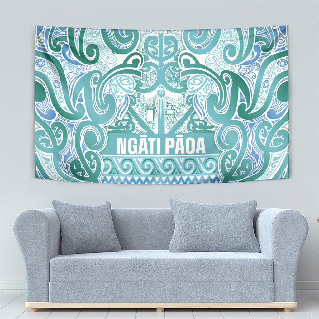 Aotearoa Iwi Ngati Paoa Tapestry Maori Wharenui House Tribal Pattern
