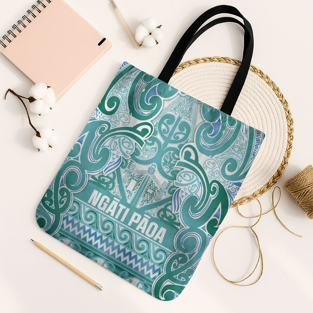 Aotearoa Iwi Ngati Paoa Tote Bag Maori Wharenui House Tribal Pattern