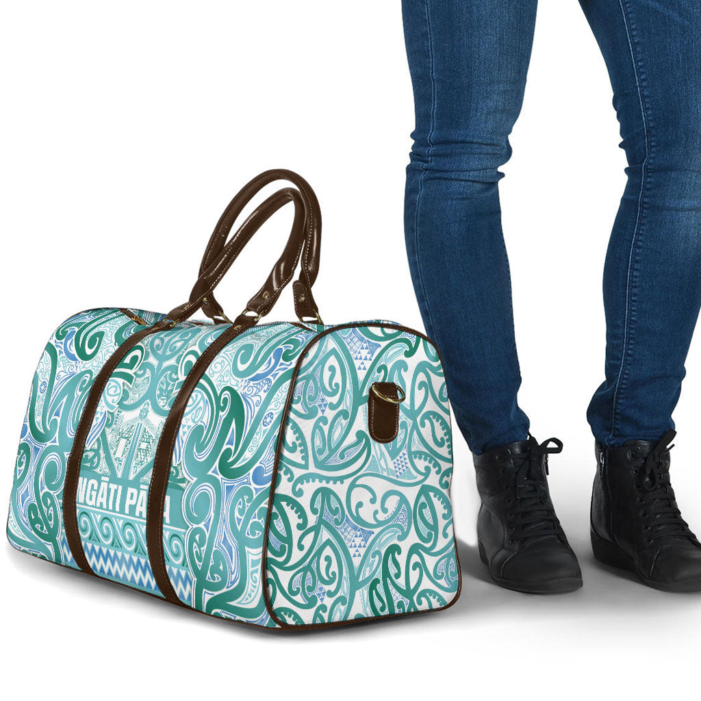 Aotearoa Iwi Ngati Paoa Travel Bag Maori Wharenui House Tribal Pattern