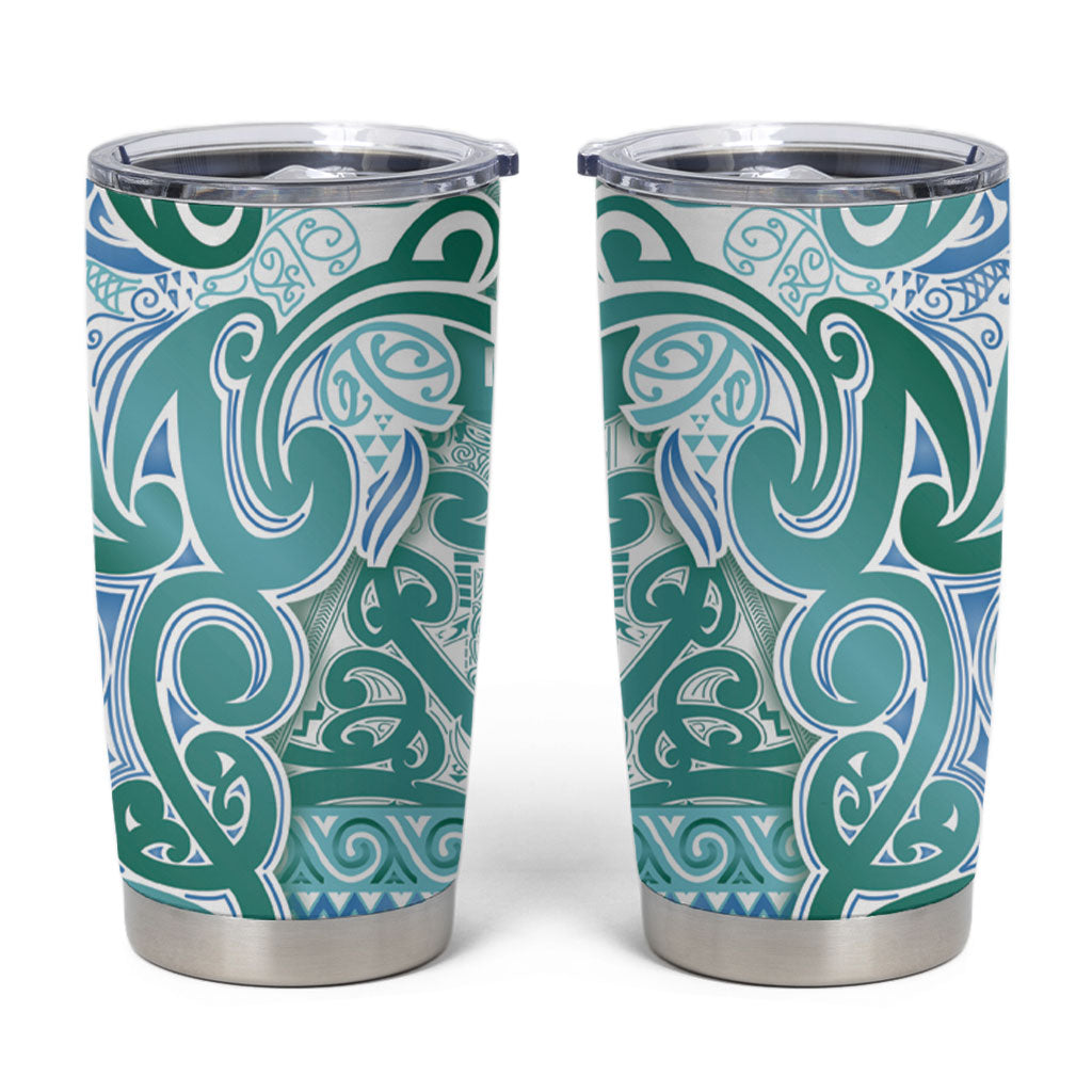 Aotearoa Iwi Ngati Paoa Tumbler Cup Maori Wharenui House Tribal Pattern