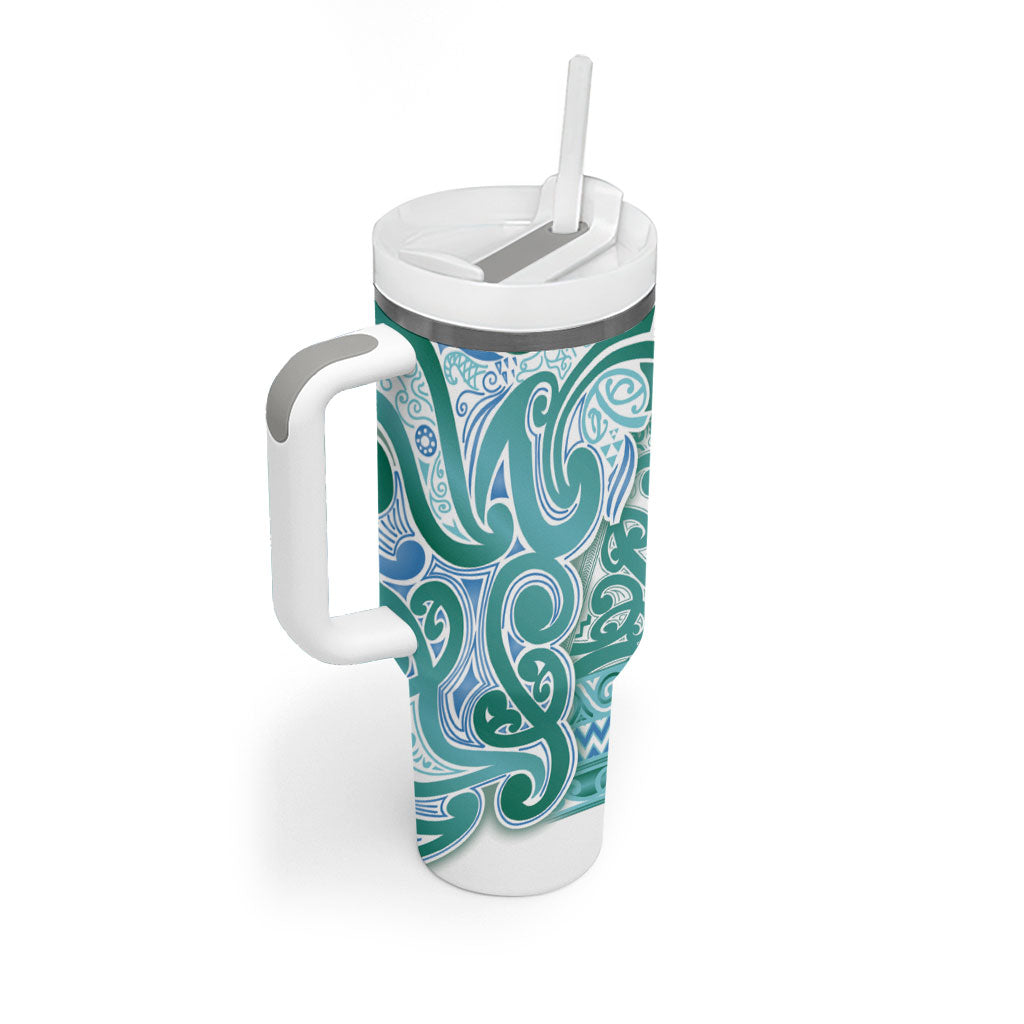 Aotearoa Iwi Ngati Paoa Tumbler With Handle Maori Wharenui House Tribal Pattern