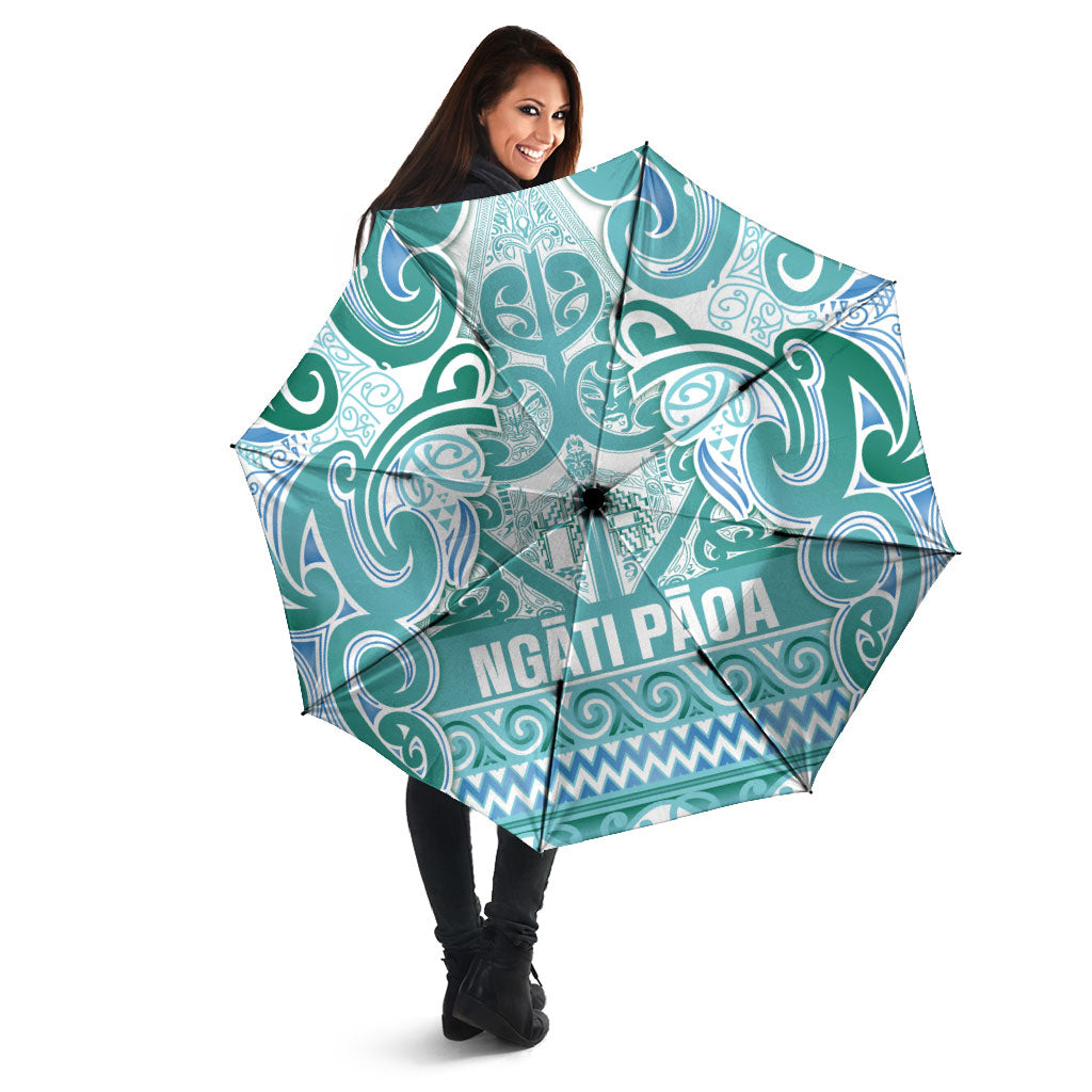 Aotearoa Iwi Ngati Paoa Umbrella Maori Wharenui House Tribal Pattern
