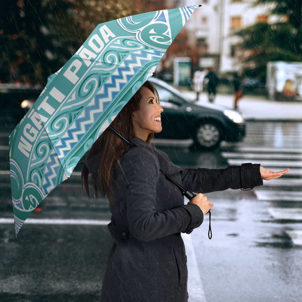 Aotearoa Iwi Ngati Paoa Umbrella Maori Wharenui House Tribal Pattern