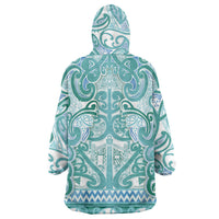 Aotearoa Iwi Ngati Paoa Wearable Blanket Hoodie Maori Wharenui House Tribal Pattern