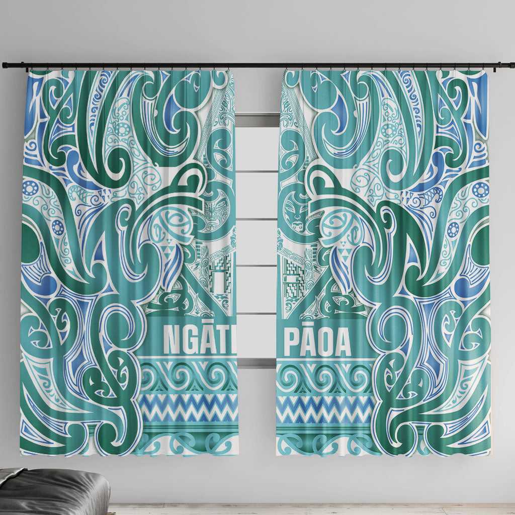 Aotearoa Iwi Ngati Paoa Window Curtain Maori Wharenui House Tribal Pattern