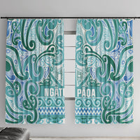 Aotearoa Iwi Ngati Paoa Window Curtain Maori Wharenui House Tribal Pattern