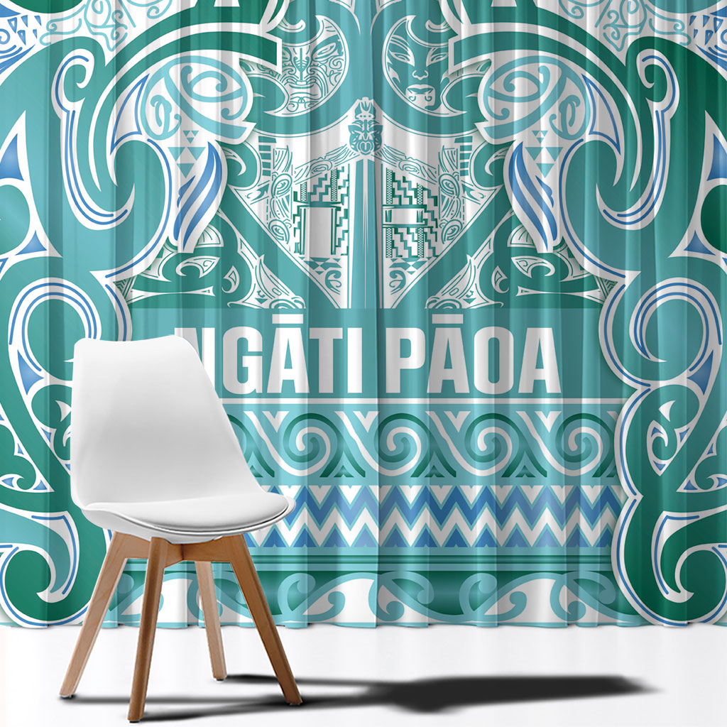 Aotearoa Iwi Ngati Paoa Window Curtain Maori Wharenui House Tribal Pattern