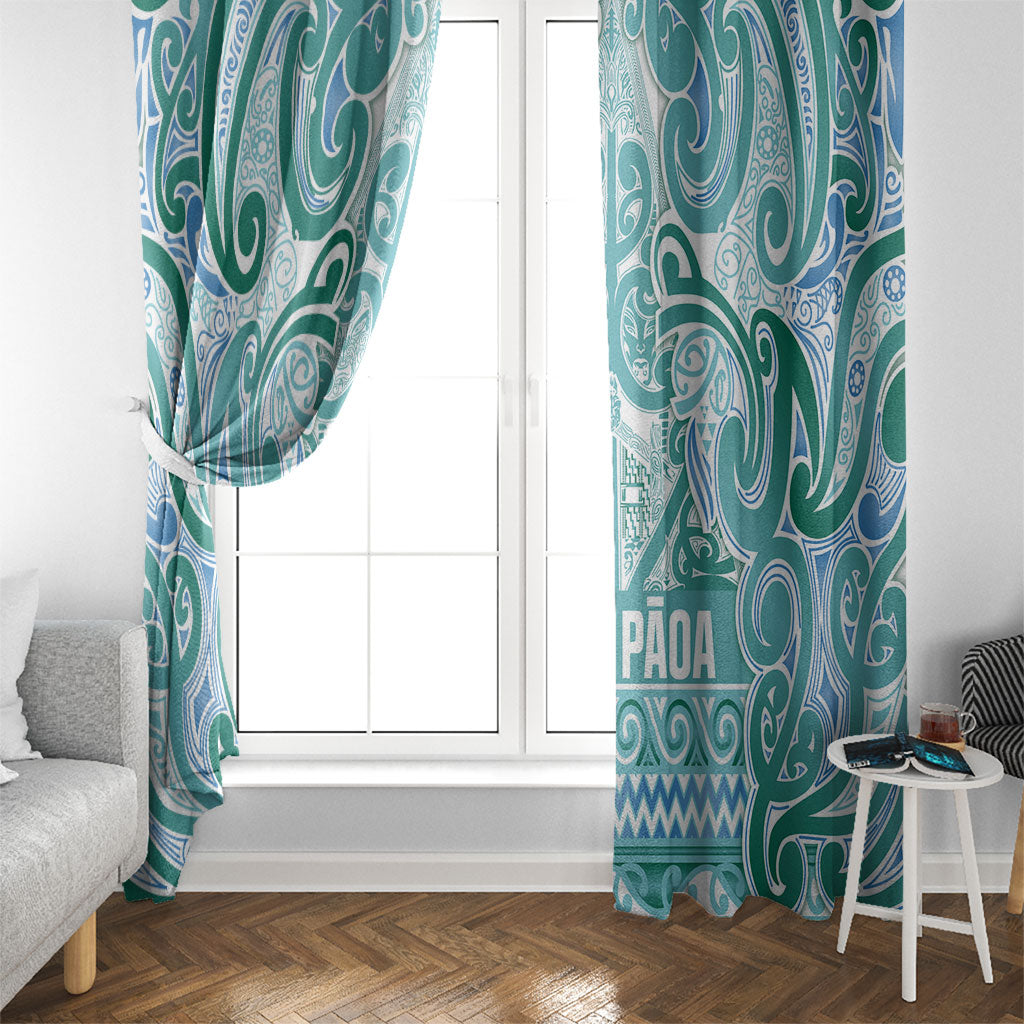 Aotearoa Iwi Ngati Paoa Window Curtain Maori Wharenui House Tribal Pattern
