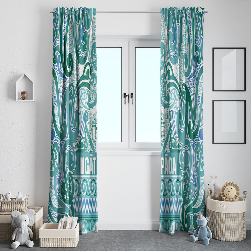 Aotearoa Iwi Ngati Paoa Window Curtain Maori Wharenui House Tribal Pattern