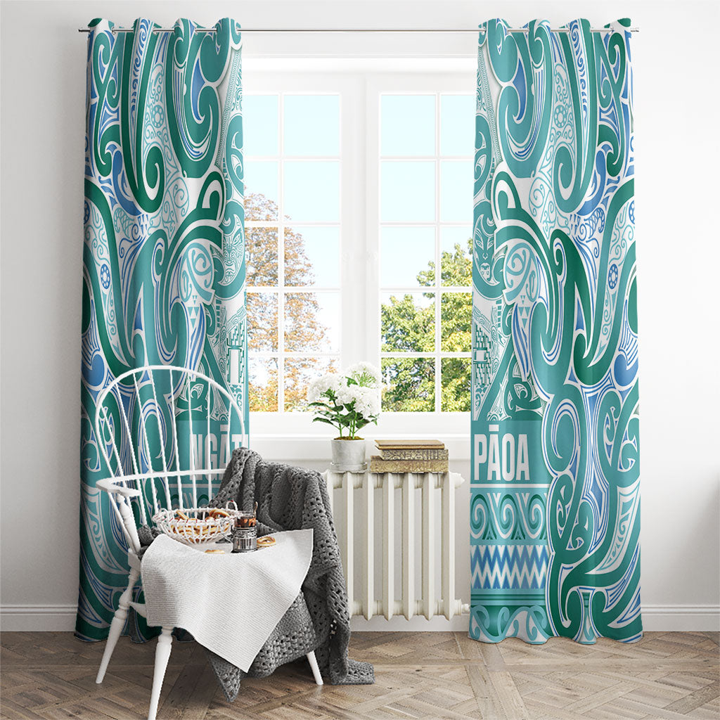 Aotearoa Iwi Ngati Paoa Window Curtain Maori Wharenui House Tribal Pattern