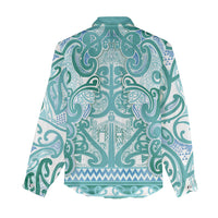 Aotearoa Iwi Ngati Paoa Women Casual Shirt Maori Wharenui House Tribal Pattern