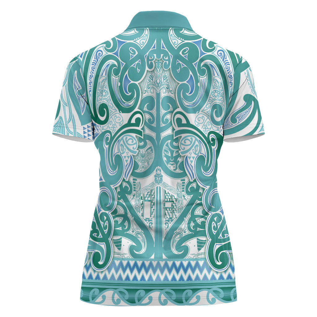 Aotearoa Iwi Ngati Paoa Women Polo Shirt Maori Wharenui House Tribal Pattern