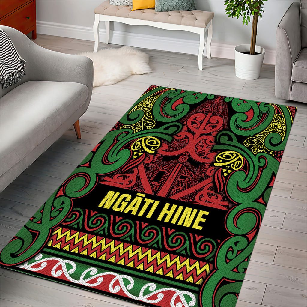 Aotearoa Iwi Ngati Hine Area Rug Maori Wharenui House Tribal Pattern