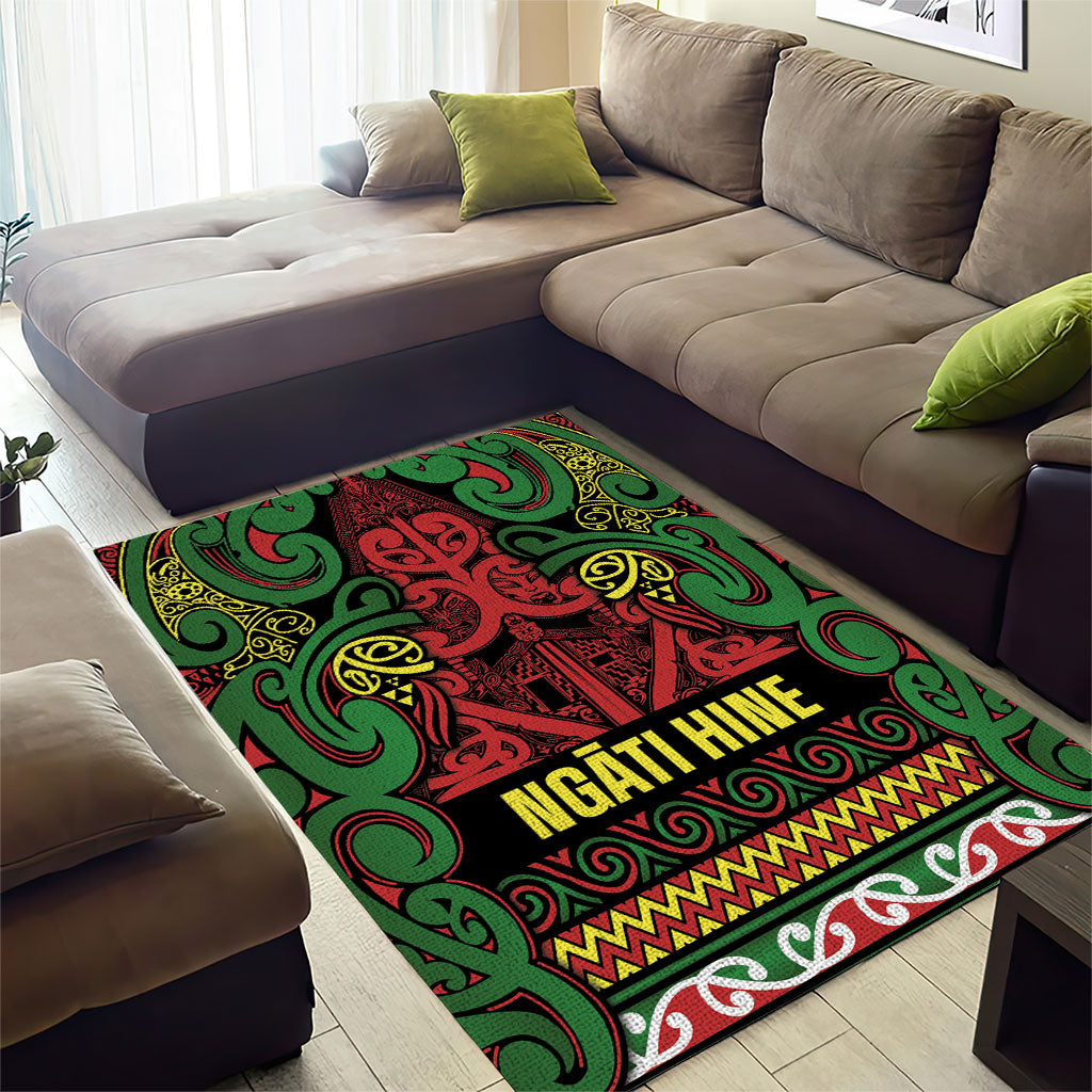 Aotearoa Iwi Ngati Hine Area Rug Maori Wharenui House Tribal Pattern
