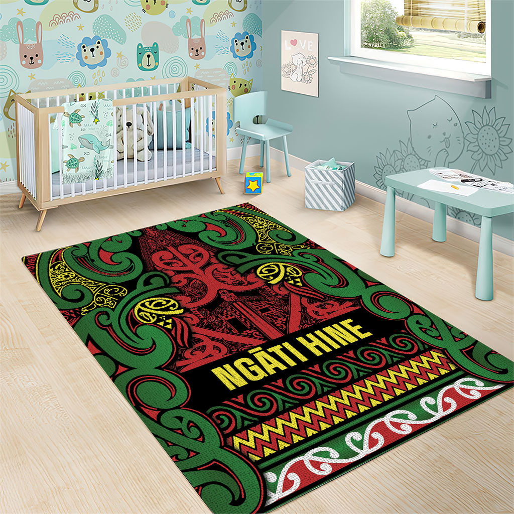 Aotearoa Iwi Ngati Hine Area Rug Maori Wharenui House Tribal Pattern