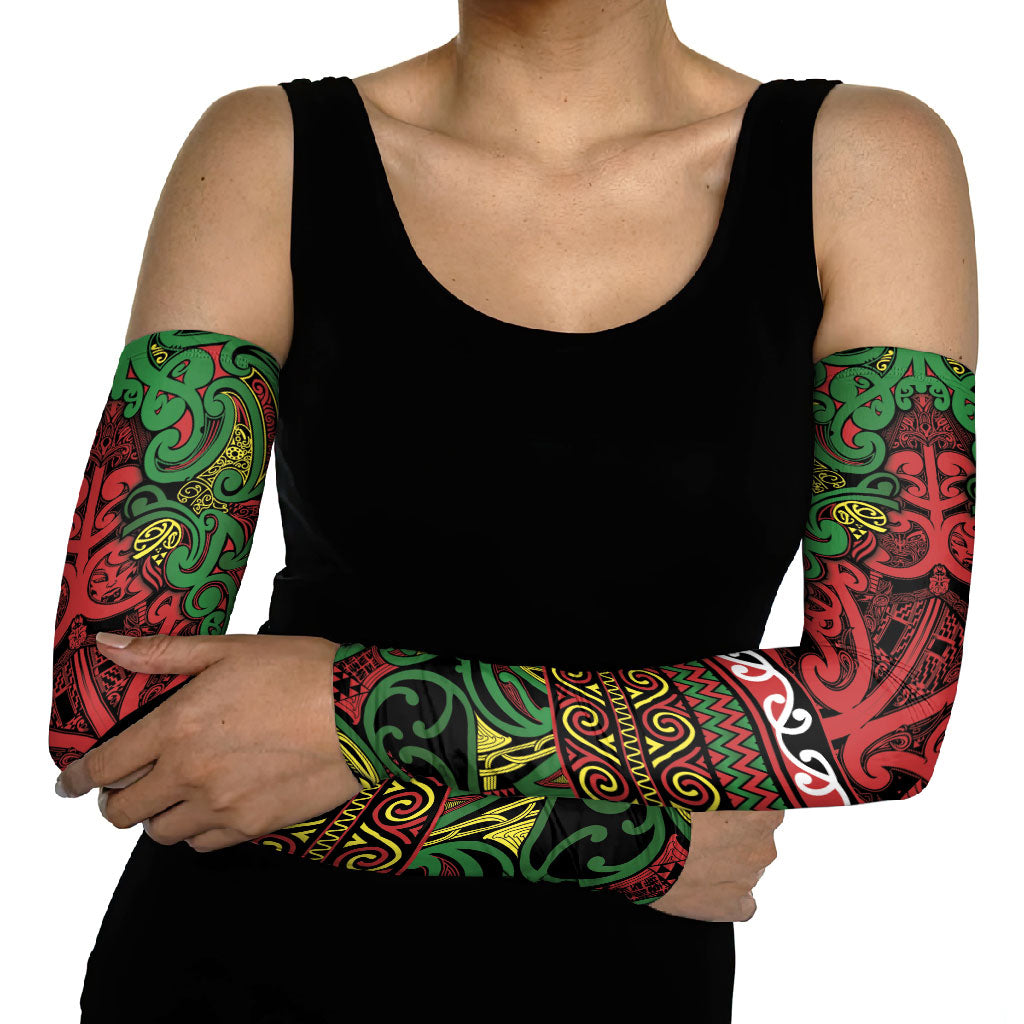 Aotearoa Iwi Ngati Hine Arm Sleeves Maori Wharenui House Tribal Pattern