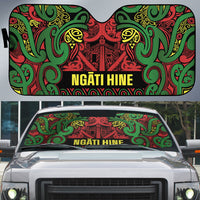 Aotearoa Iwi Ngati Hine Auto Sun Shade Maori Wharenui House Tribal Pattern