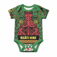Aotearoa Iwi Ngati Hine Baby Onesie Maori Wharenui House Tribal Pattern