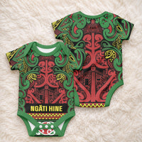 Aotearoa Iwi Ngati Hine Baby Onesie Maori Wharenui House Tribal Pattern