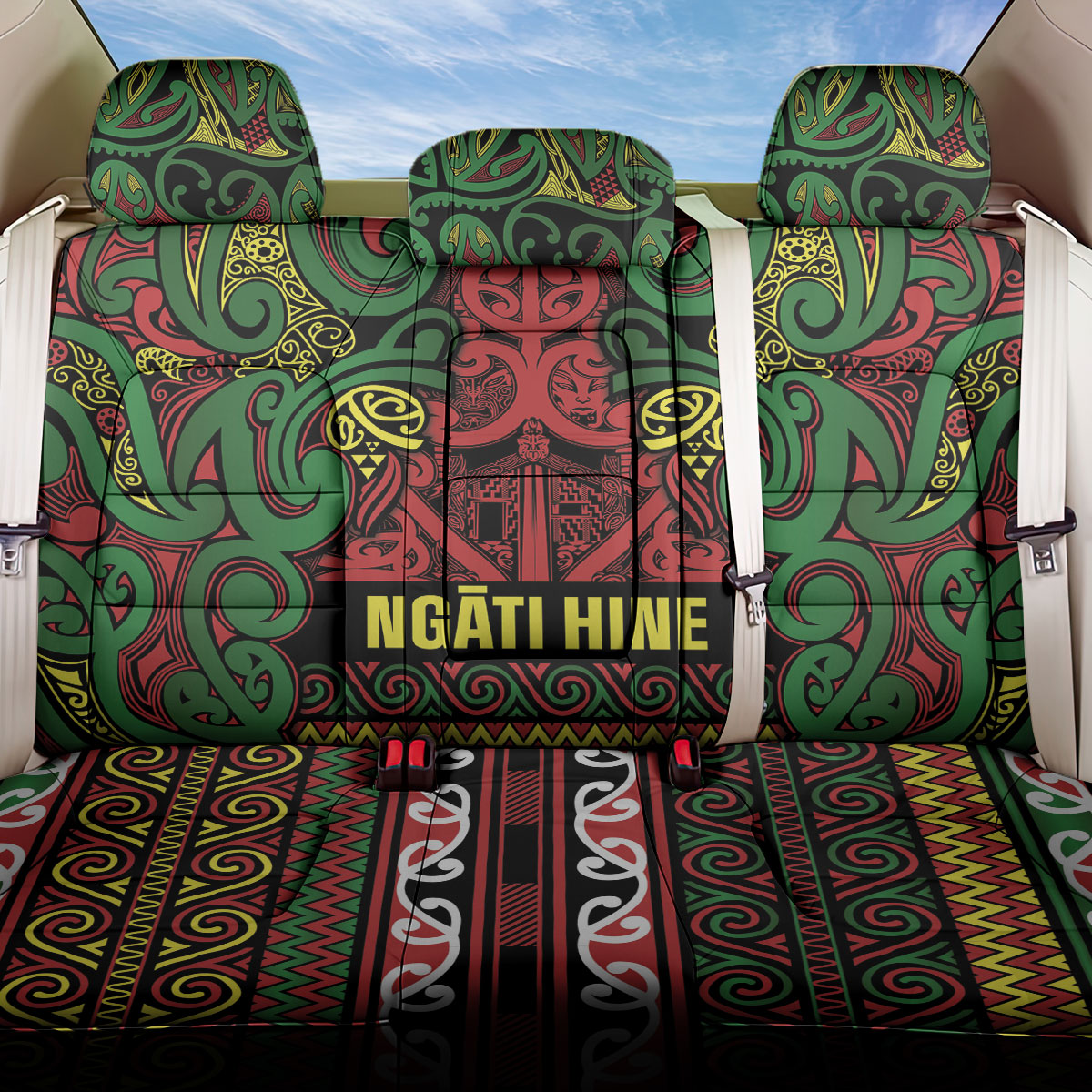 Aotearoa Iwi Ngati Hine Back Car Seat Cover Maori Wharenui House Tribal Pattern