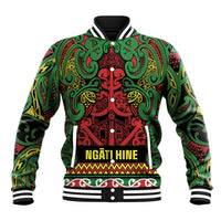 Aotearoa Iwi Ngati Hine Baseball Jacket Maori Wharenui House Tribal Pattern