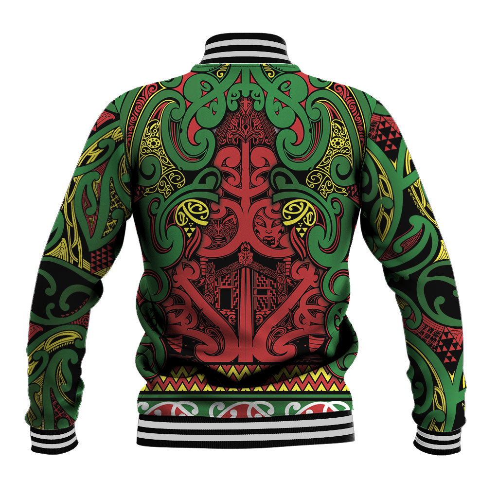 Aotearoa Iwi Ngati Hine Baseball Jacket Maori Wharenui House Tribal Pattern